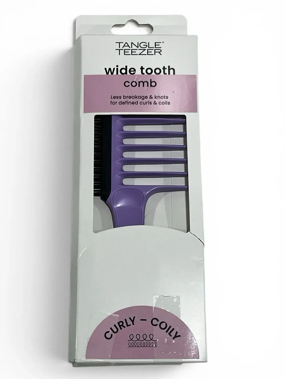 Tangle Teezer Wide Tooth Comb Purple Curly Coily Hair Detangling Comb New